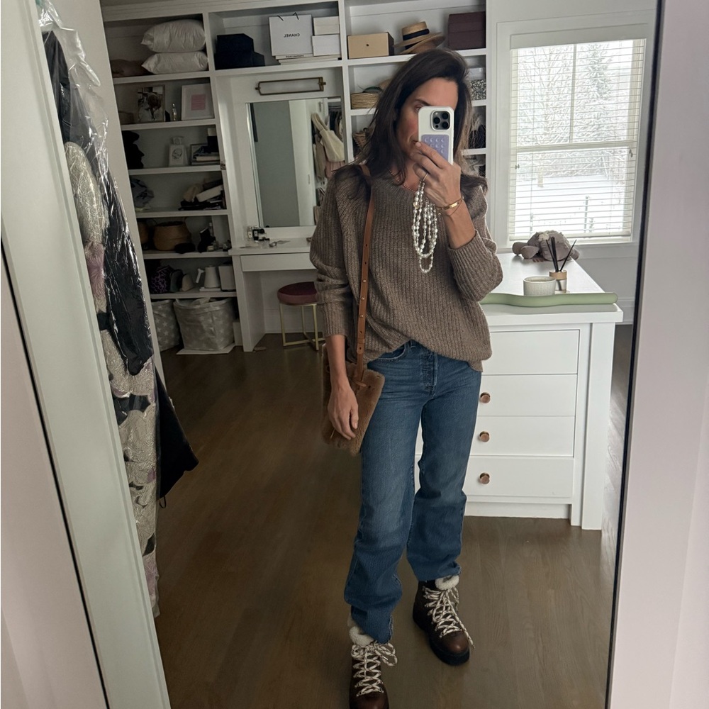 Jenni Kayne Brown fisherman sweater